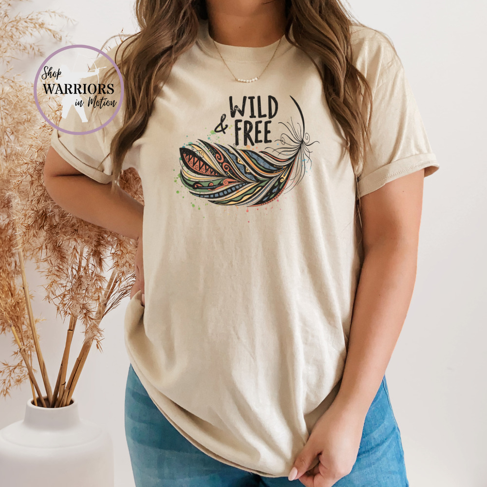 Bohemian Shirt Wild and Free Feather Boho Shirt Women top